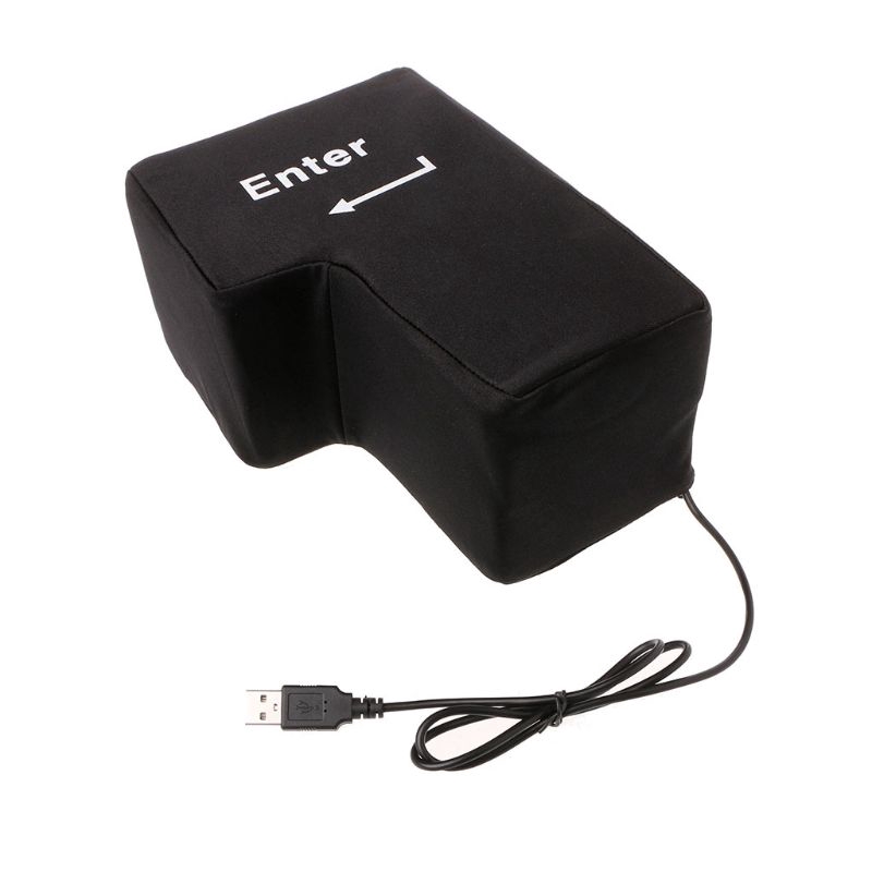 Gối hình nút Enter cỡ lớn kết nối máy tính thông qua cổng USB dùng để giải tỏa stress