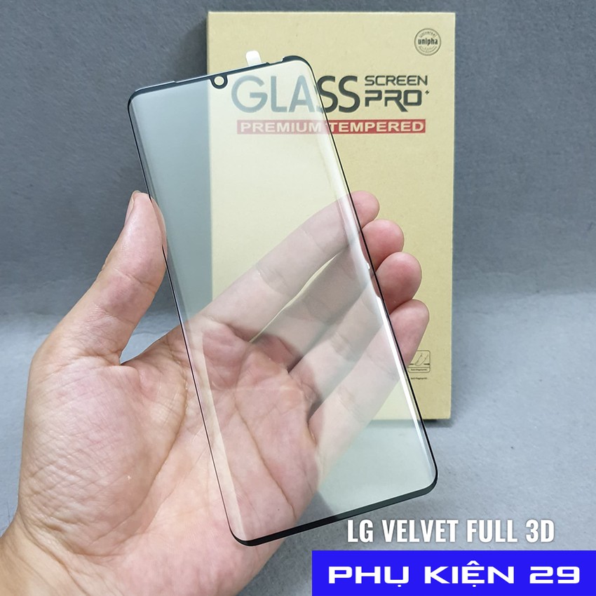 [LG Velvet/LG Wing] Kính cường lực cong 3D FULL màn Glass Pro+ 9H