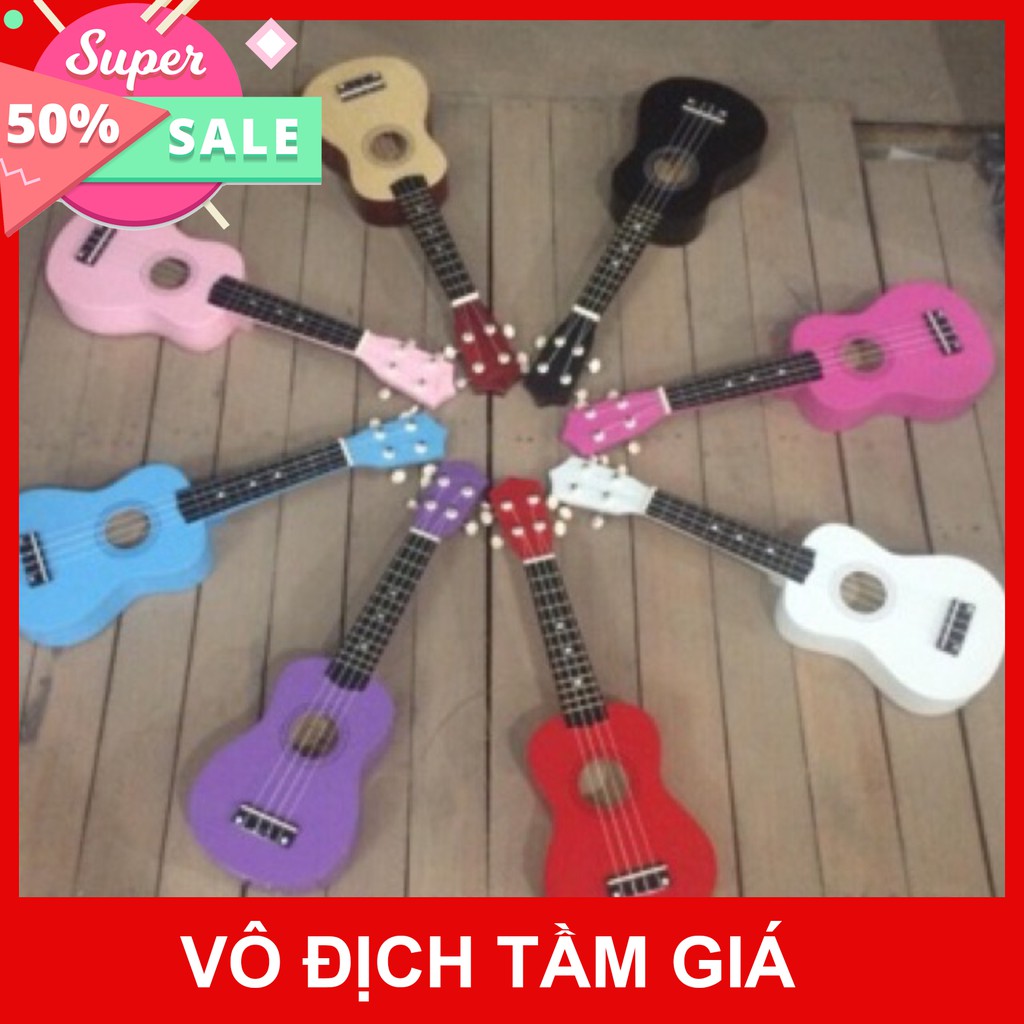 Ukulele đàn guitar mini đa sắc màu tặng hướng dẫn tự học