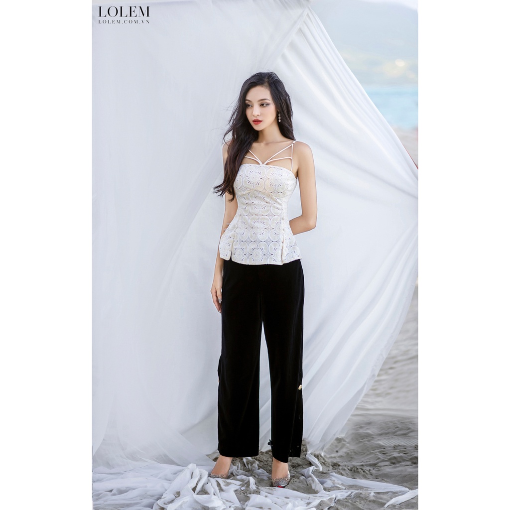 Áo 2 dây LOLEM AK1260 form peplum vải ren thoáng mát