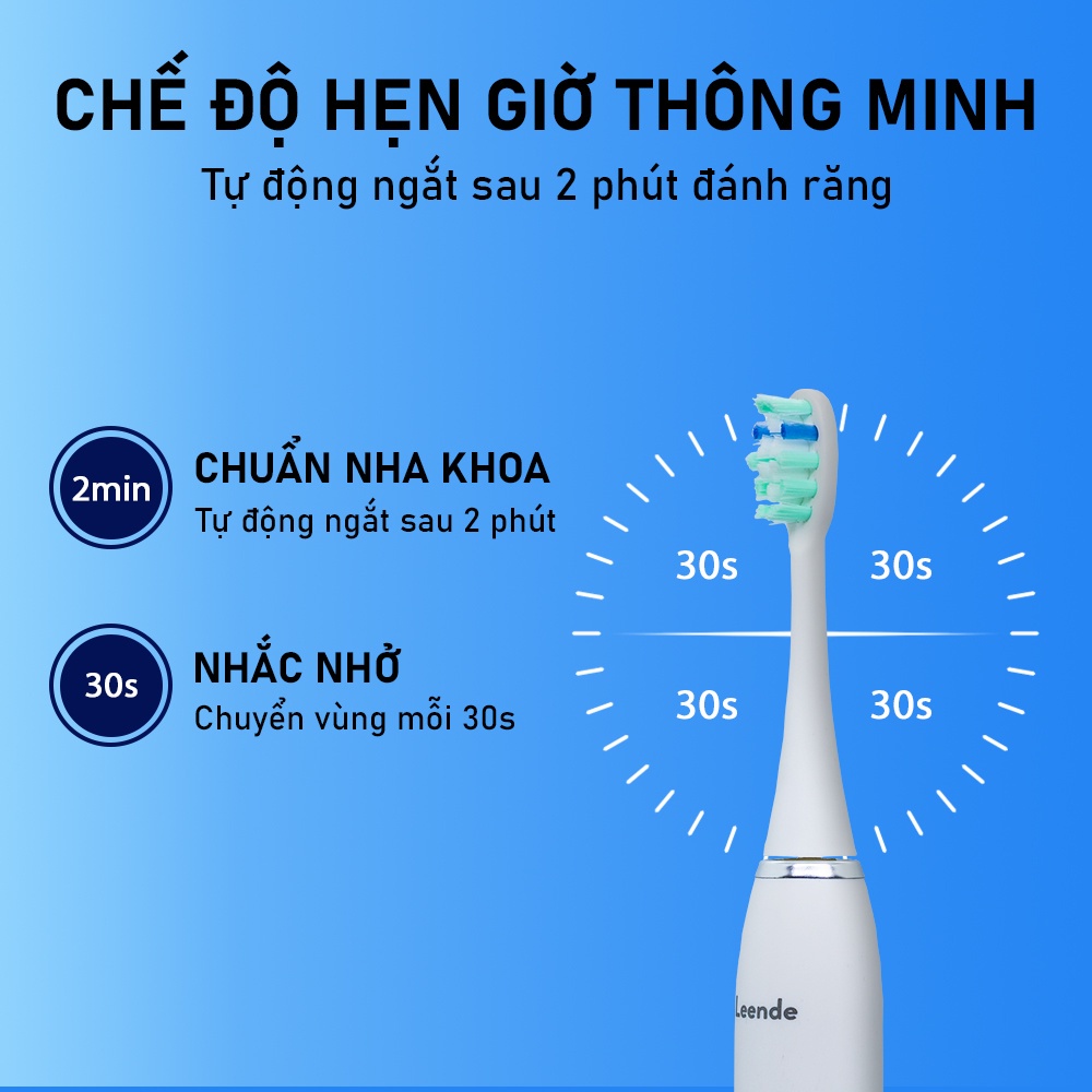 Bàn chải điện Leende đánh răng tự động sạc cảm ứng từ cao cấp