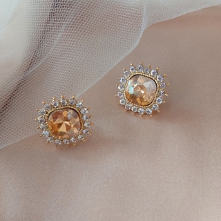 Bông tai đính đá mạ bạc 925 f442