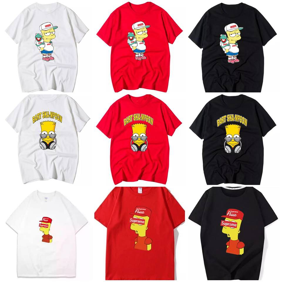 Áo Thun Cotton Nam Nữ Hình Simpson Unisex
