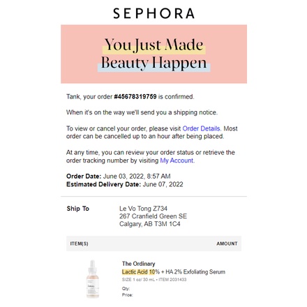 Serum Lactic acid 5%, 10% + HA the ordinary 30mil tẩy tế bào chết -  TOTO Shop