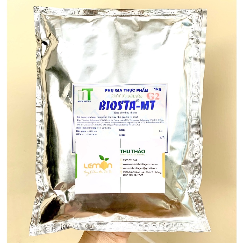 1Kg Bột giòn dai làm giò chả, xúc xích BIOSTA-MT G2 Nguyên Thảo