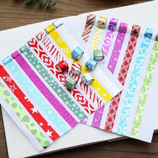 Set 6 cuộn tape băng keo trang trí planner đáng yêu kèm cắt có sẵn giá rẻ làm đồ handmade thiệp sổ