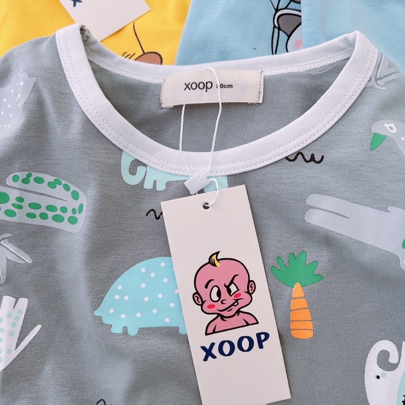 Bộ dài cotton 100% in toàn thân hoạ tiết voi xám Minky mom (8-18kg) ( BD5 ) Shop Phúc Yến