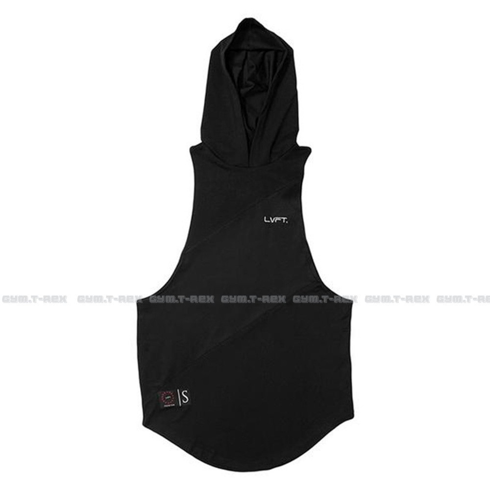 Áo tanktop tập gym nam LVFT có mũ SP098, Áo ba lỗ gym thun co dãn 4 chiều [Gym T-Rex] ❕ ྇