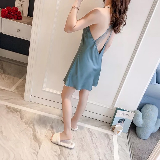 Váy ngủ lụa satin KELLY WANG SX190( 2 size 40-50 kg và 50-60 kg) | BigBuy360 - bigbuy360.vn