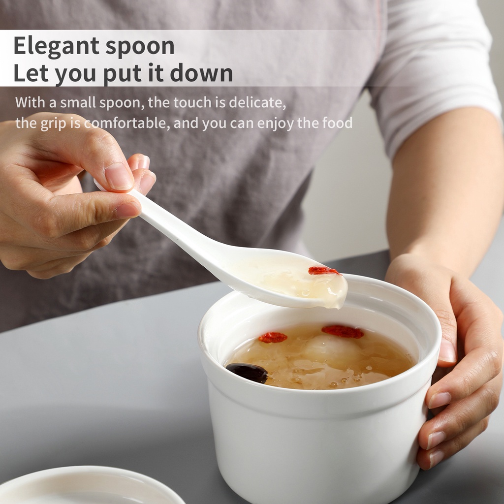 Tô JUJIAJIA Bằng Gốm Có Nắp Đậy Cho Món Súp/ Hấp Trứng Tại Nhà