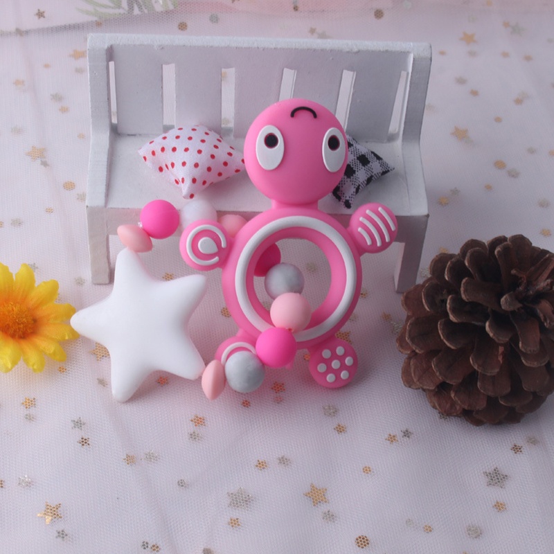 Đồ Chơi Vòng Silicone Nhai Gặm Hình Rùa Dành Cho Trẻ Sơ Sinh