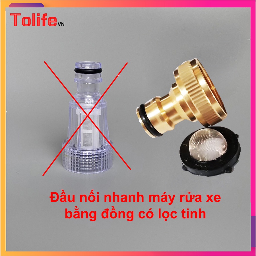 Đầu nối nhanh có lọc (đồng), cút nối nhanh cho máy xịt rửa xe cao áp-Khớp nối nhanh đầu hút nước máy rửa xe_LT