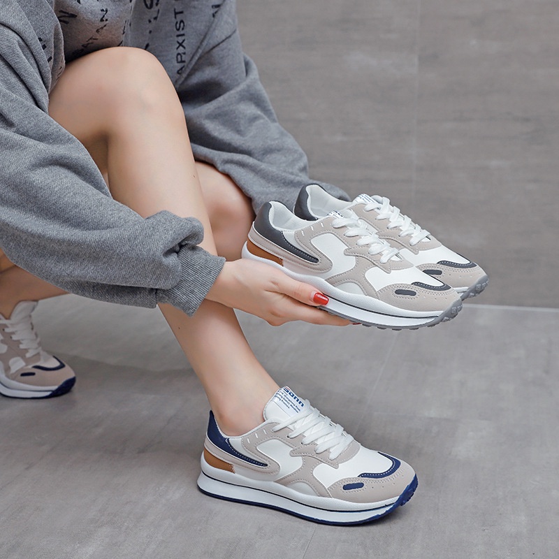 Giày thể thao IELGY đế dày kết hợp màu sắc tùy chọn phong cách Hàn Quốc thời trang cho nữ