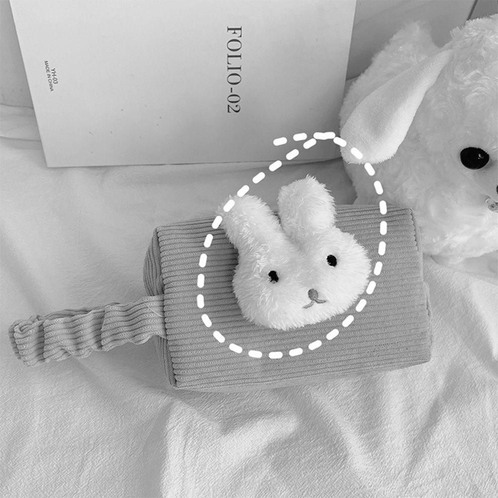 OCEANMAP 1 Túi Đựng Đồ Trang Điểm Bằng Nhung Kẻ Cỡ Lớn Họa Tiết Hoạt Hình Ốp