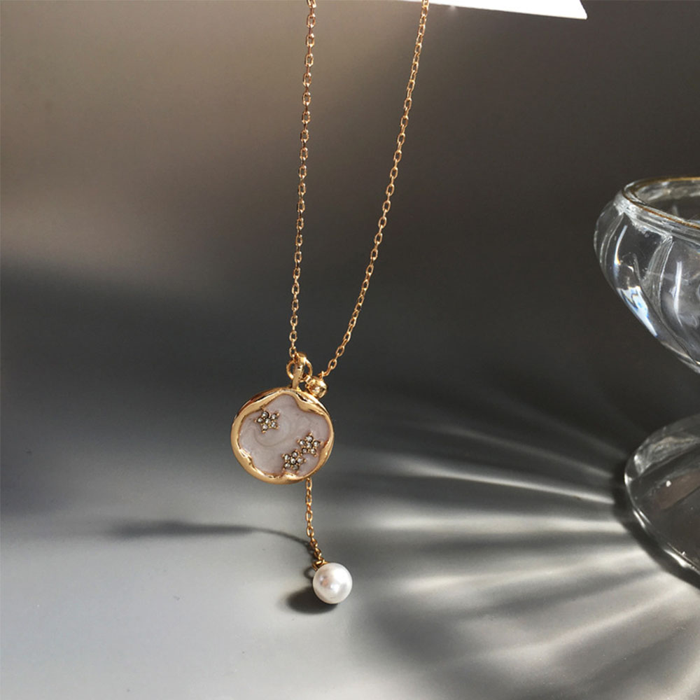 Dây Chuyền Ngôi Sao Đính Ngọc Trai Thời Trang Cho Nữ