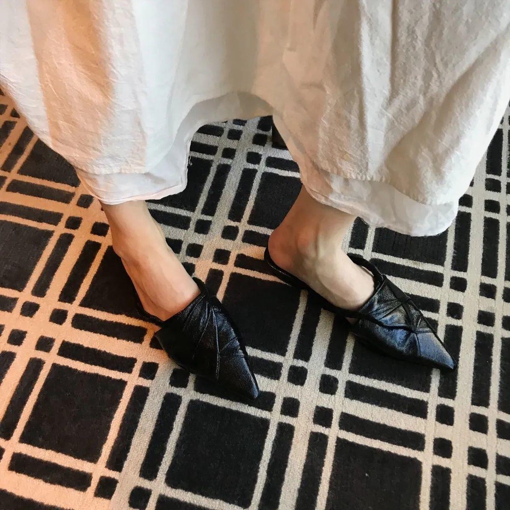 Dép Nữ Bít Mũi Gót Thấp Thời Trang Hàn Quốc