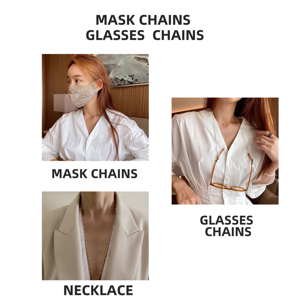 Cod Qipin 1pcs 60cm Pearl Lanyard Mask Lanyard Chain Glasses Sling Anti-lost Anti-drop Face Shield Decor | BigBuy360 - bigbuy360.vn