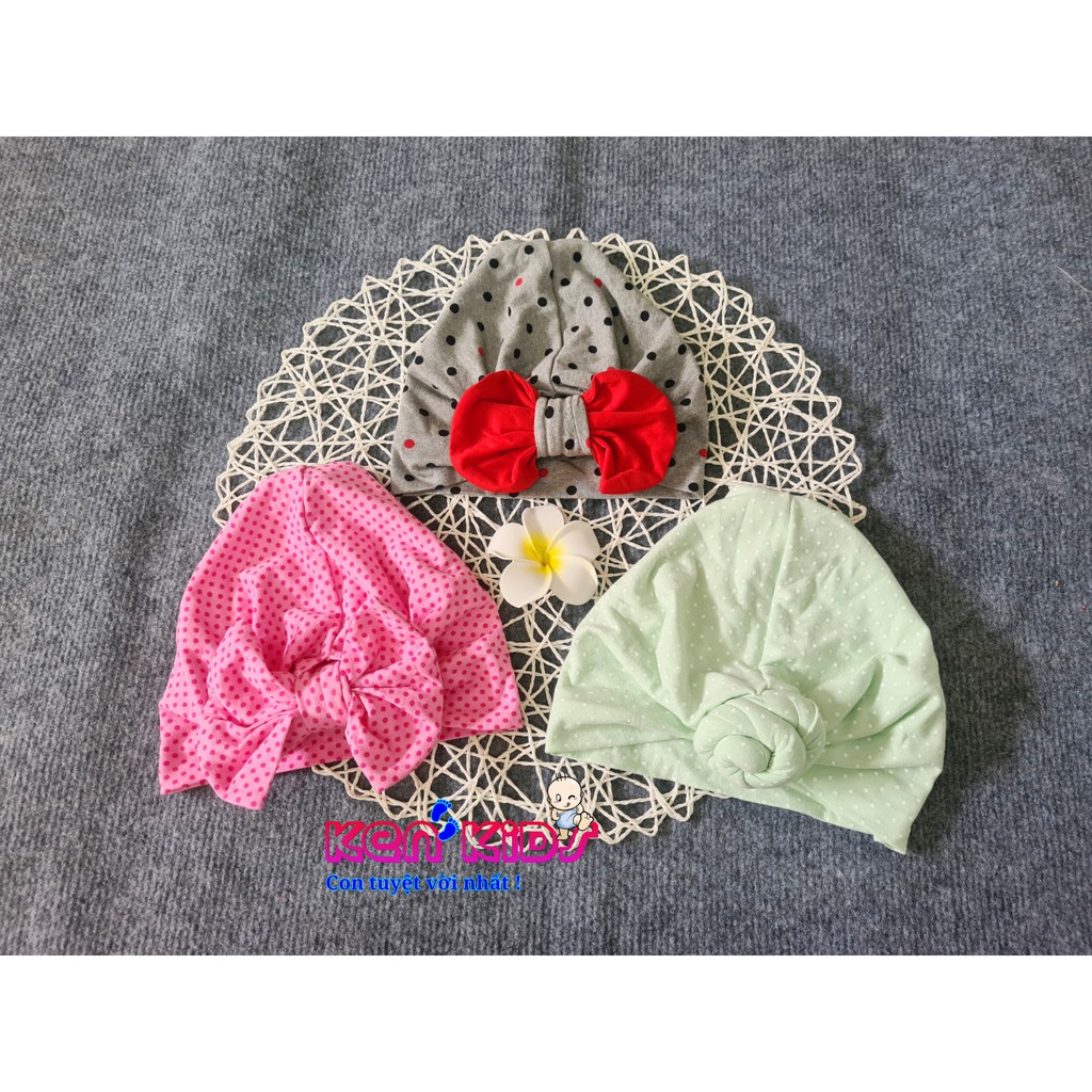 Set 3 Nón/ mũ Turban kiểu Ấn nhiều màu cho bé (7-12kg)