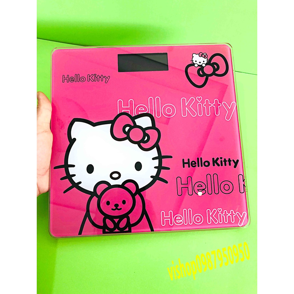 Cân điện tử hình MÈO HELLO KITTY kính cường lực Cân Sức Khỏe Cân Người Chịu Lực Tới 180KG Bảo Hành