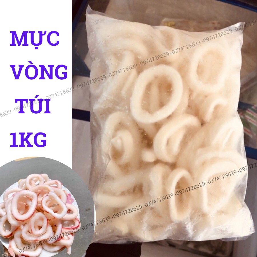 Mực vòng Foceca - mực ống cắt khoanh túi 1kg (ship hỏa tốc)