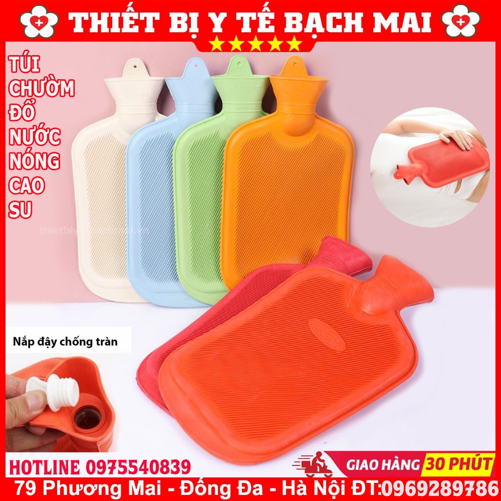 Túi Chườm Đổ Nước Nóng Cao Su Loại To 2000ml [2 Lít]