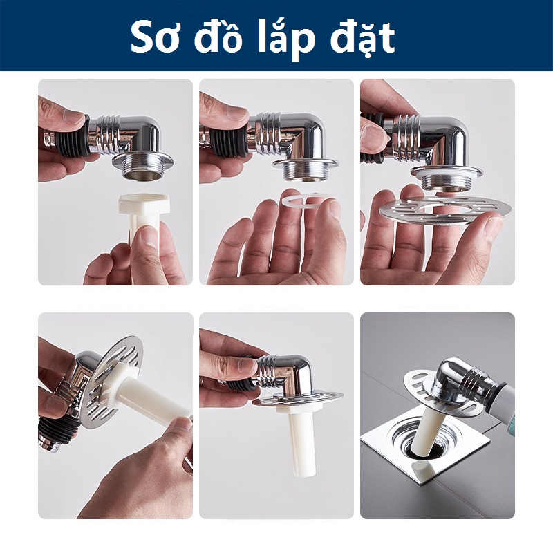 Nắp ống xả máy giặt ngăn mùi, đầu nối ống nước góc 90 độ, đậy kín ga thoát sàn