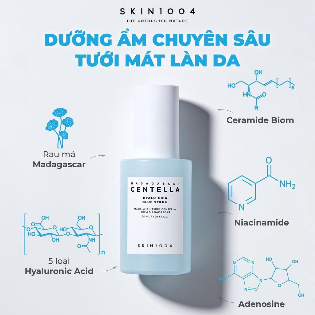 Tinh chất cấp ẩm Skin1004 Madagascar Centella Hyalu-cica Blue Serum 50ml