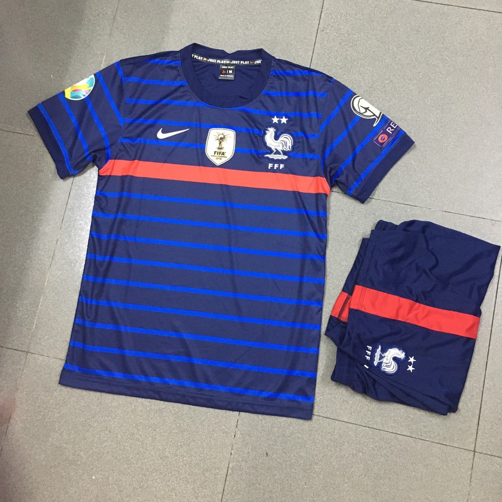 Bộ quần áo bóng đá tuyển Pháp xanh sân nhà Euro2021-FLG
