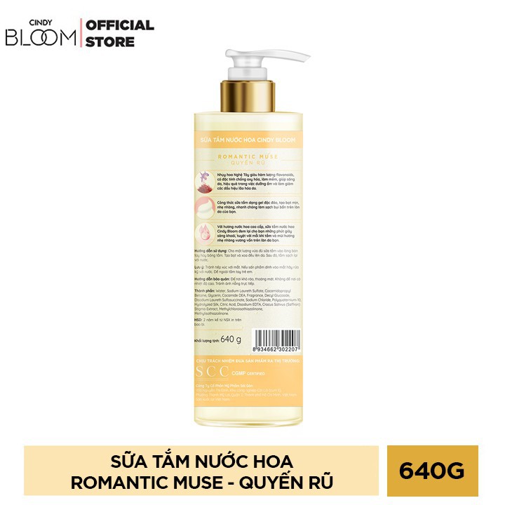 Combo 2 Sữa Tắm Nước Hoa Cindy Bloom Romantic Muse 640g/chai