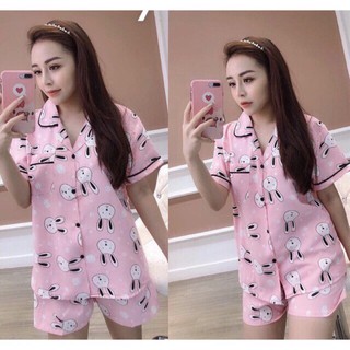 Bộ Mặc Nhà Pijama Cao Cấp Tay Ngắn Quần Cộc 10 Màu Trơn Viền [ẢNH + CLIP THẬT]