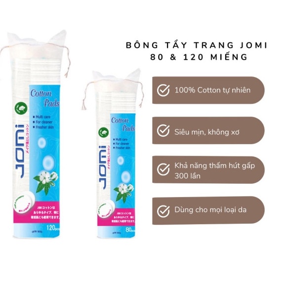 Bông Tẩy Trang Jomi Cotton Pads 120 miếng