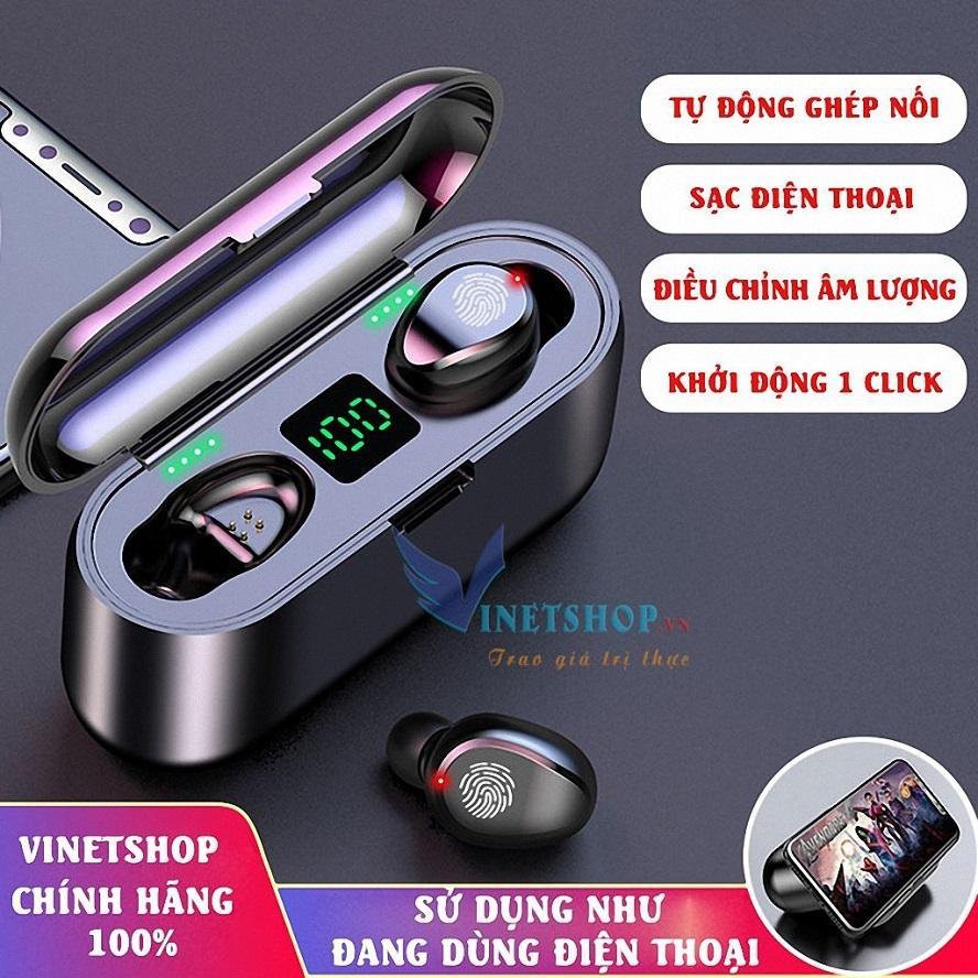 Phiên bản tai nghe Bluetooth F9 mới ra mắt,thiết kế trang trọng, đặc biệt âm thanh trầm bổng, chân thực,kiêm sạc dự phòn