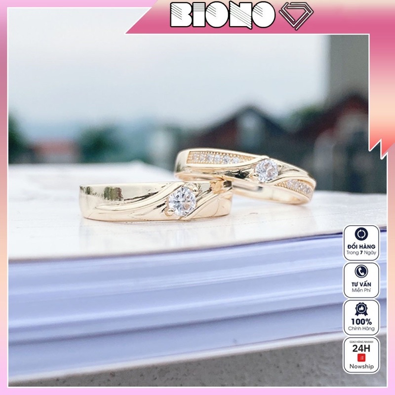 Nhẫn Đôi Nam Nữ, Nhẫn Cặp Đính Đá Thời Trang Sang Trọng Cao Cấp Jewelry Nv01 Thiết Kế Hở Dễ Dàng Điều Chỉnh Kích Cỡ