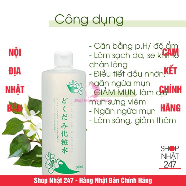 Nước hoa hồng diếp cá, tía tô Dokudami Nội Địa Nhật Bản