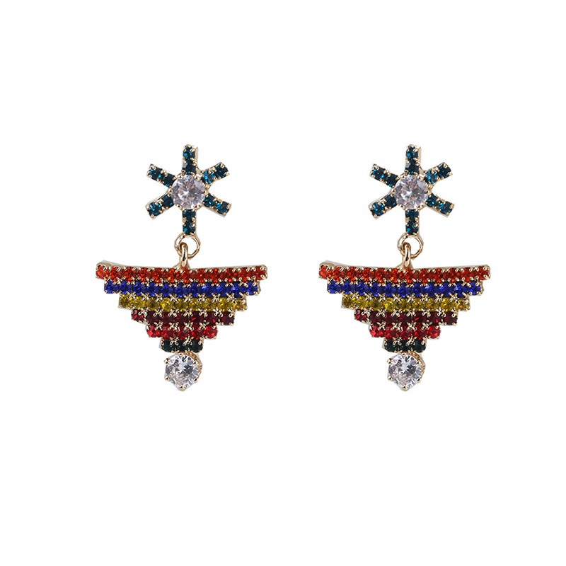 Bông Tai Mạ Bạc 925 Kiểu Hình Học Nhiều Màu Sắc Phong Cách Hàn Quốc Thời Trang Cho Nữ