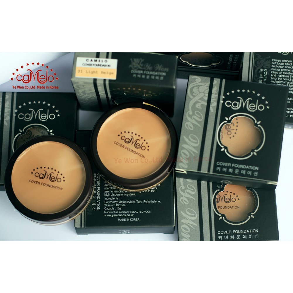 Kem nền che khuyết điểm Camelo Cover Foundation Hàn Quốc,che các khuyết  điểm,nên màu tự nhiên,mã DB00092