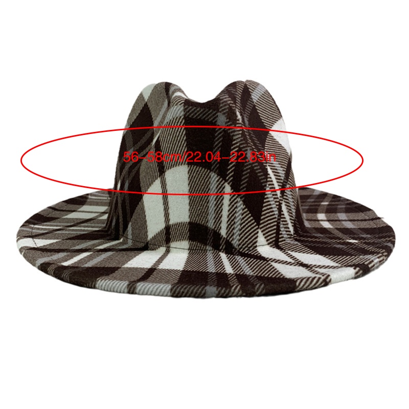 Mũ Fedora Rộng Vành Họa Tiết Caro Thời Trang Cho Nữ