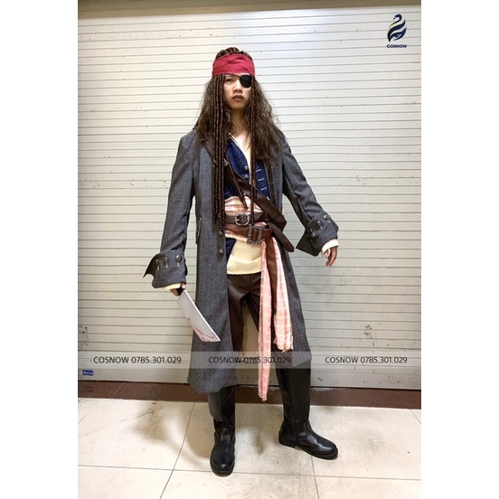 Trang Phục Cosplay Thuyền Trưởng Jack Sparrow -  Hàng thiết kế có sẵn : Mới 100%