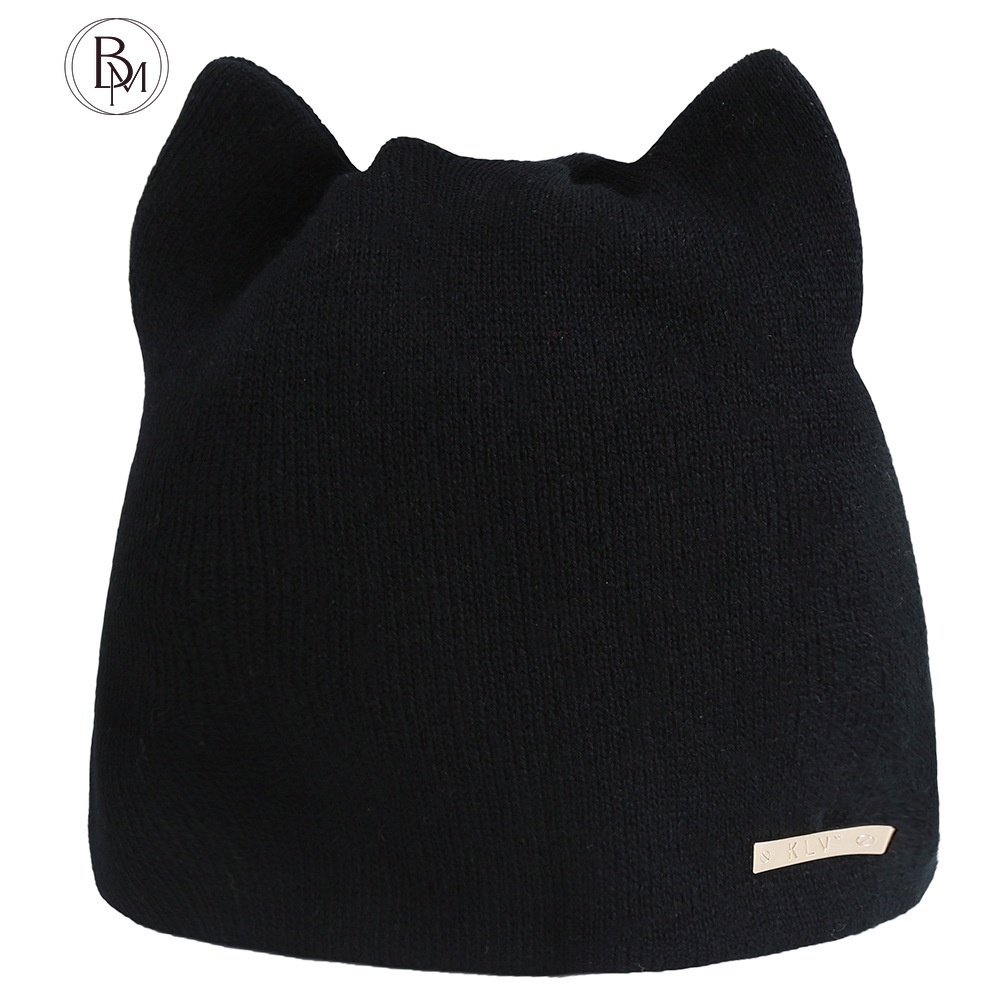 Mũ len BANMA phong cách tai mèo màu sắc nhã nhặn