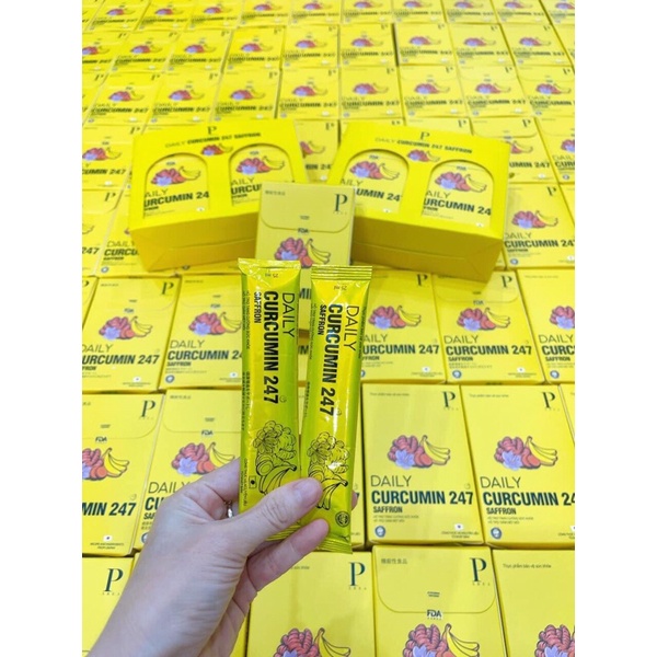 Thạch Nghệ Nano Saffron NMN Đông trùng hạ thảo 247 vị chuối tặng kèm thêm 2 thanh Janpan chính hãng