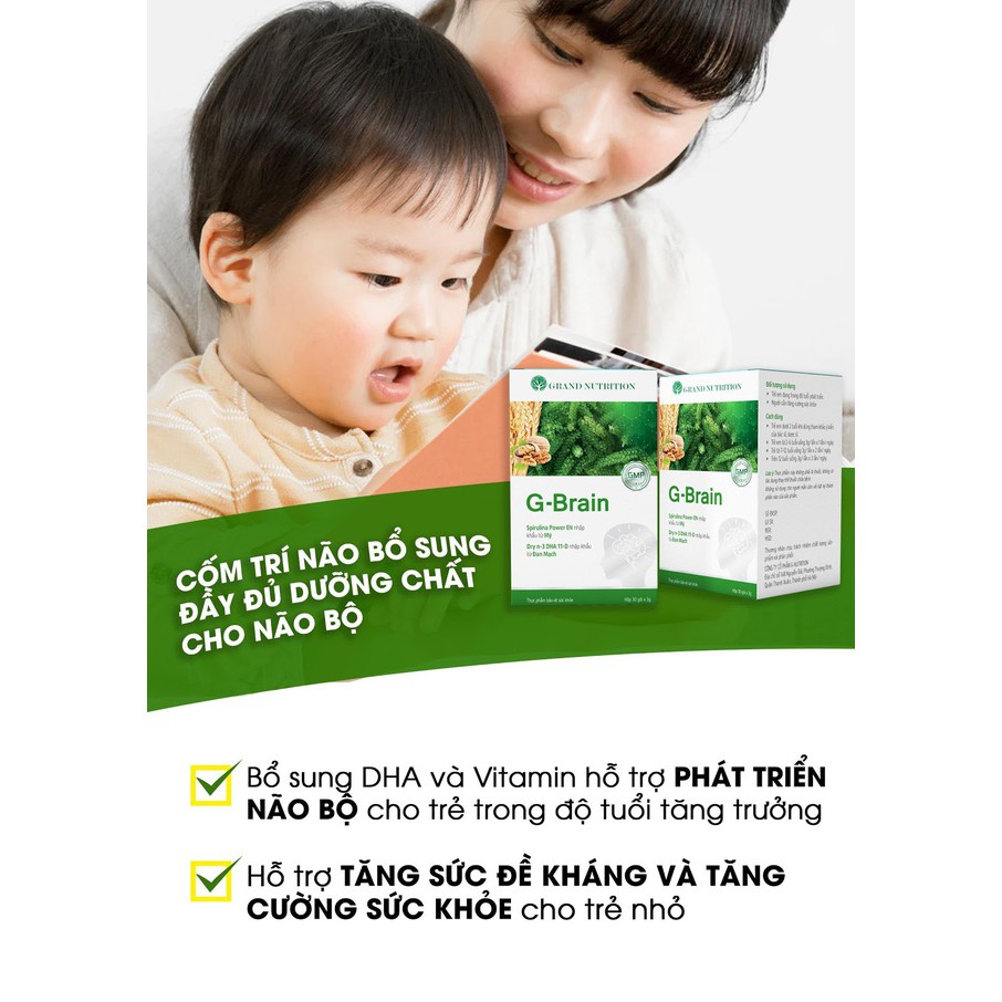 {Chính hãng} Cốm sữa tảo non G-Brain - Hỗ trợ bổ sung DHA, các Vitamin hỗ trợ phát triển não bộ cho trẻ