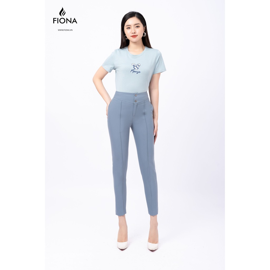 Áo thun nữ,  cổ tròn dáng suông in chữ Mouse - F521216 [FIONA]