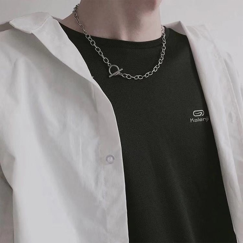 Vòng cổ choker gắn khóa hình chữ Ot thời trang punk Bohemia sành điệu