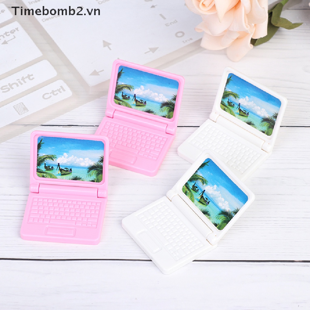 Bộ 2 Máy Tính mini Tỉ Lệ 1: 12 Xinh Xắn Dành Cho Búp Bê
