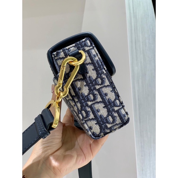 Túi Xách Hoa Xanh Thổ Cẩm Dây Bản To Sz18cm