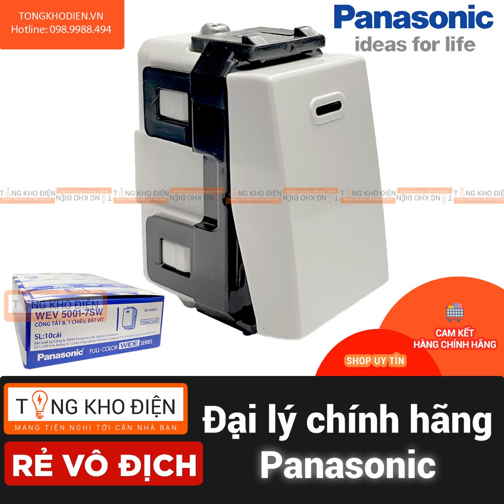 Hạt công tắc 1 Chiều Panasonic WEV5001-7SW [Dòng Wide]