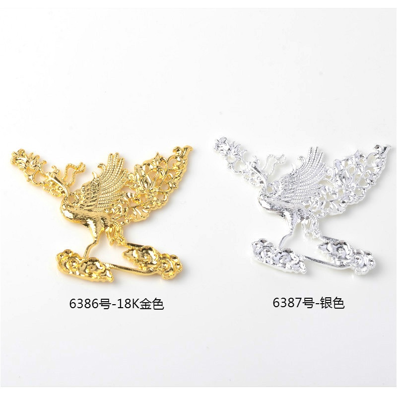 (1 cái)Phiến đúc kim loại hình chim hạc cưỡi mây 54*42mm, NGuyên liệu làm trang sức cổ trang, Nguyên liệu DIY