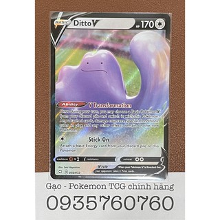 Thẻ bài Pokemon TCG : Ditto V (Ditto - 050/072 - Ultra Rare) chính hãng