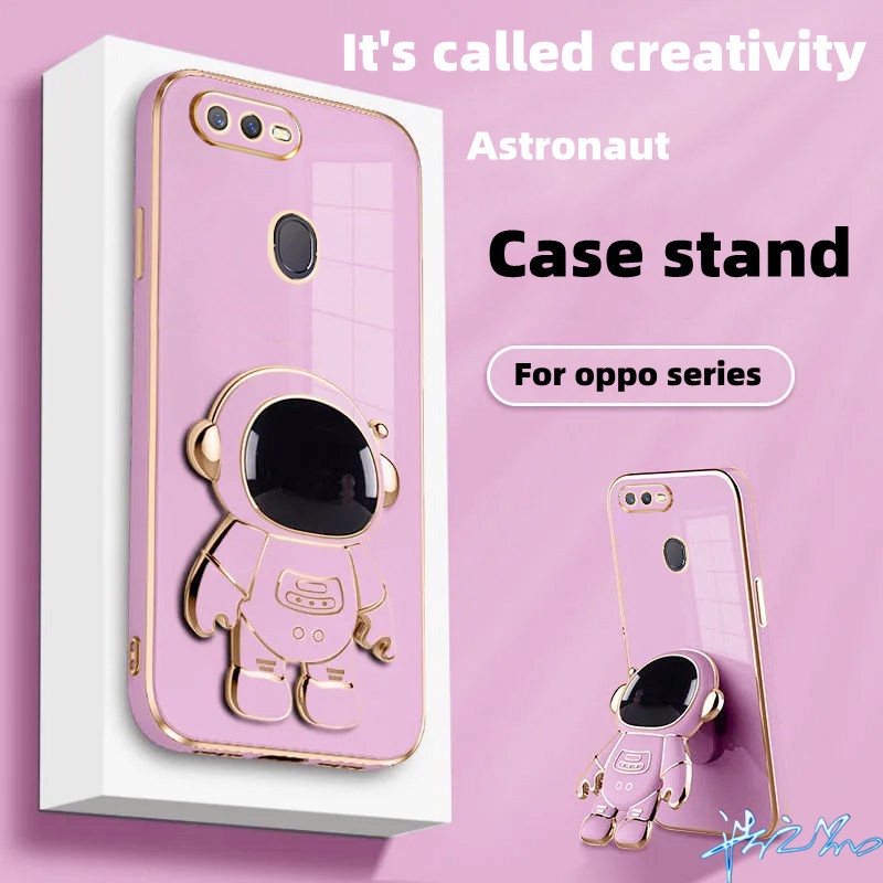 Ốp Điện Thoại In Hình Phi Hành Gia Có Giá Đỡ Cho OPPO A5S Case A12 A3S F9 A37 A83 A9 A5 A31 A53 2020 A12E A92 A52 2022