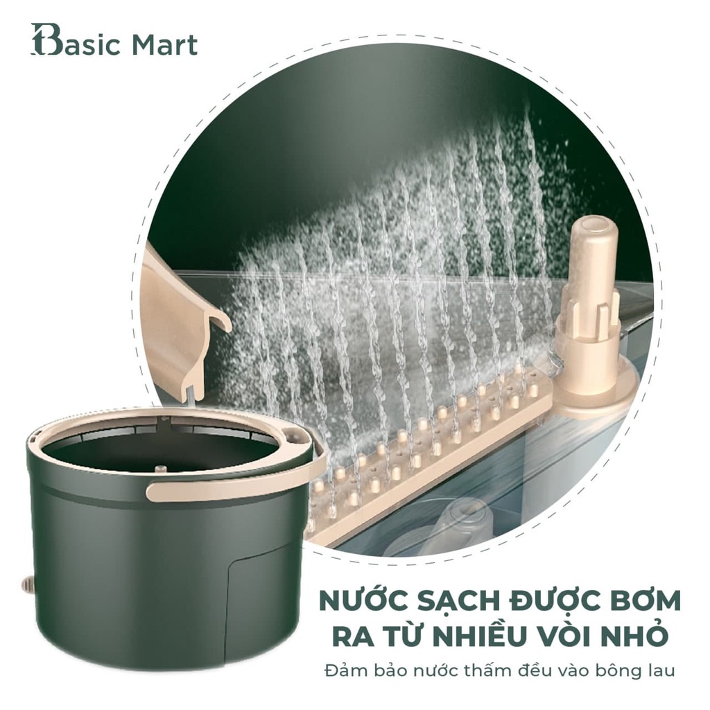 Tự Động Tách Nước Bẩn Cây, Chổi Lau Nhà Thông Minh Smart Nano F12 - Cây Lau Nhà Tự Vắt, Tự Tách Nước Bẩn